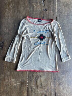 VINTAGE KNITTED TOP WITH EMBROIDERY  I  SIZE SMALL